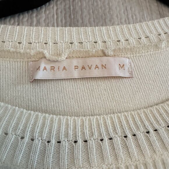 Maria Pavan Women’s M Long Sleeve Beige Sweater - Picture 5 of 6